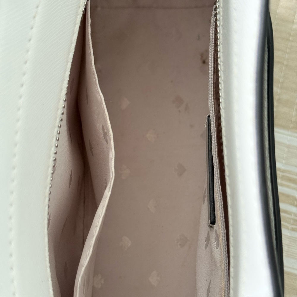 kate spade Two-Tone Gray, White & Black Leather Satchel - Picture 8 of 9